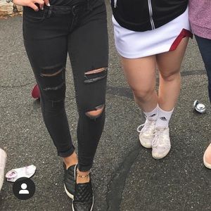 American Eagle black ripped skinny jeans